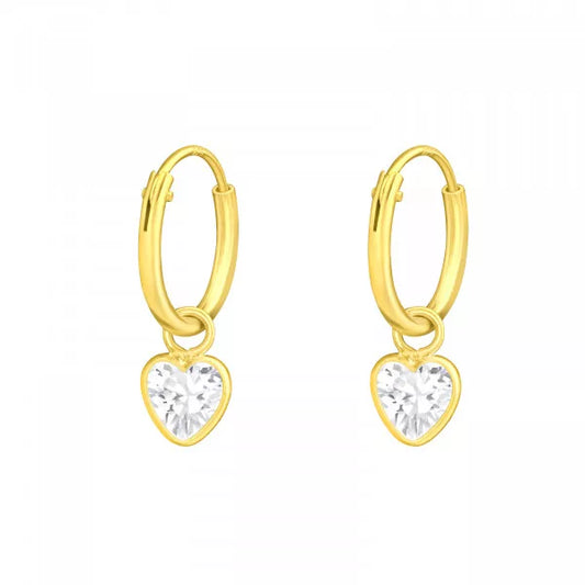 Crystal Heart M/Hoop Gold