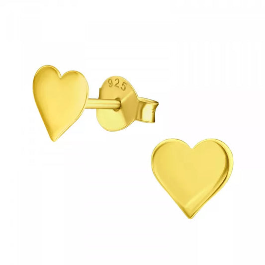 Flat Heart Stud Gold