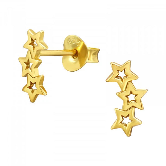 Triple Star Stud - Gold