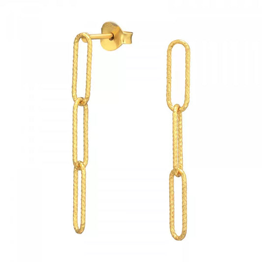 Chain Links Stud Gold