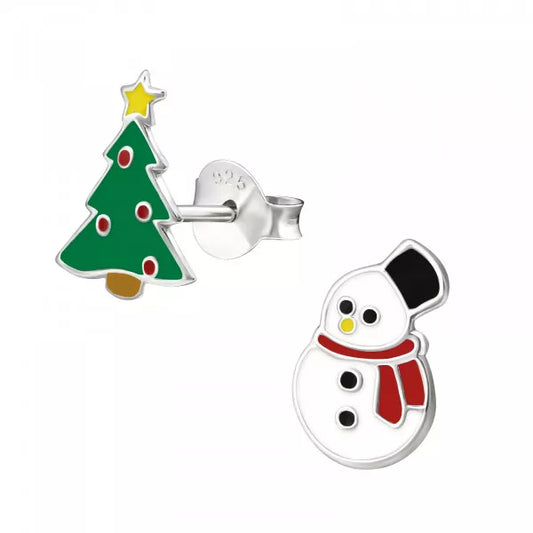 Snowman & Tree Stud