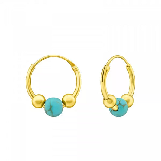 Turquoise M/Hoop Gold