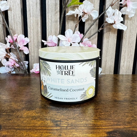 Candle Tins-White Sands — Caramelised Coconut